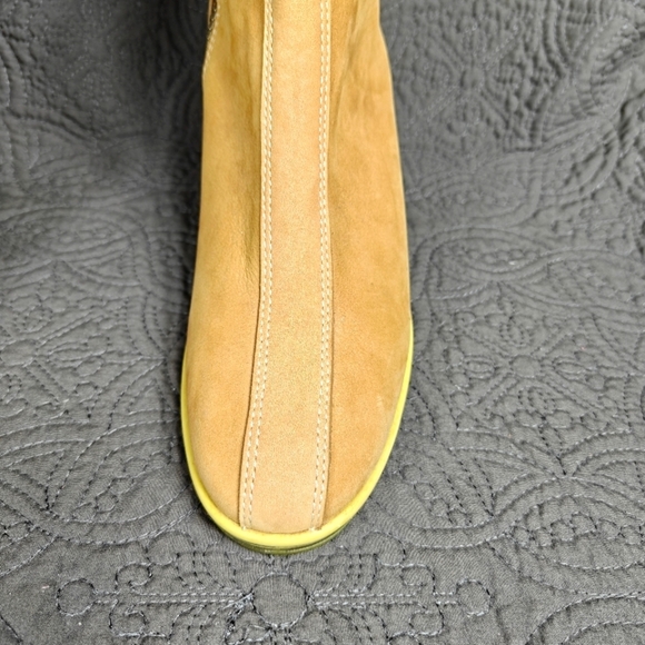 Timberland Wedge Boots Womens Tan Suede Zipper Pull On Women's Leather Boots 7M - Picture 8 of 12